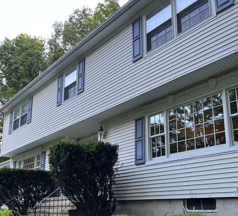 Window with new exterior trim